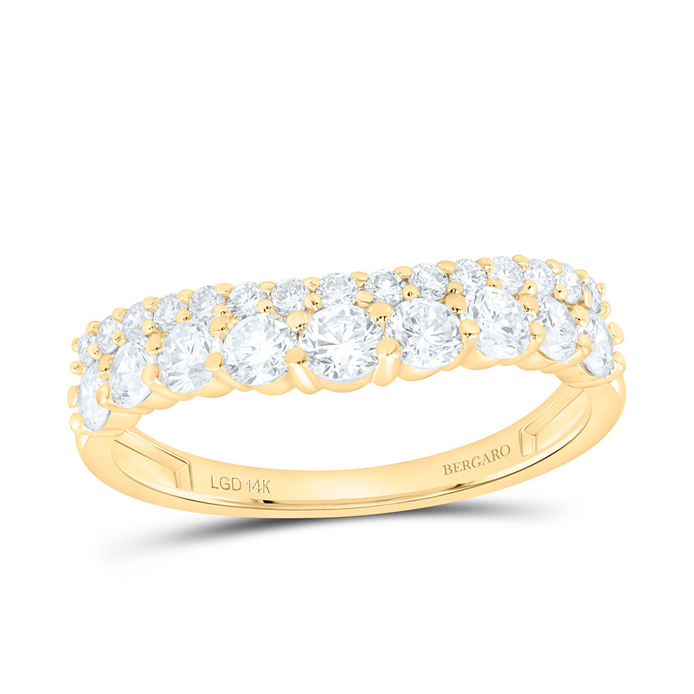 14K Yellow Or White Gold 1 Cttw Lab Grown Diamond Round Fashion Band