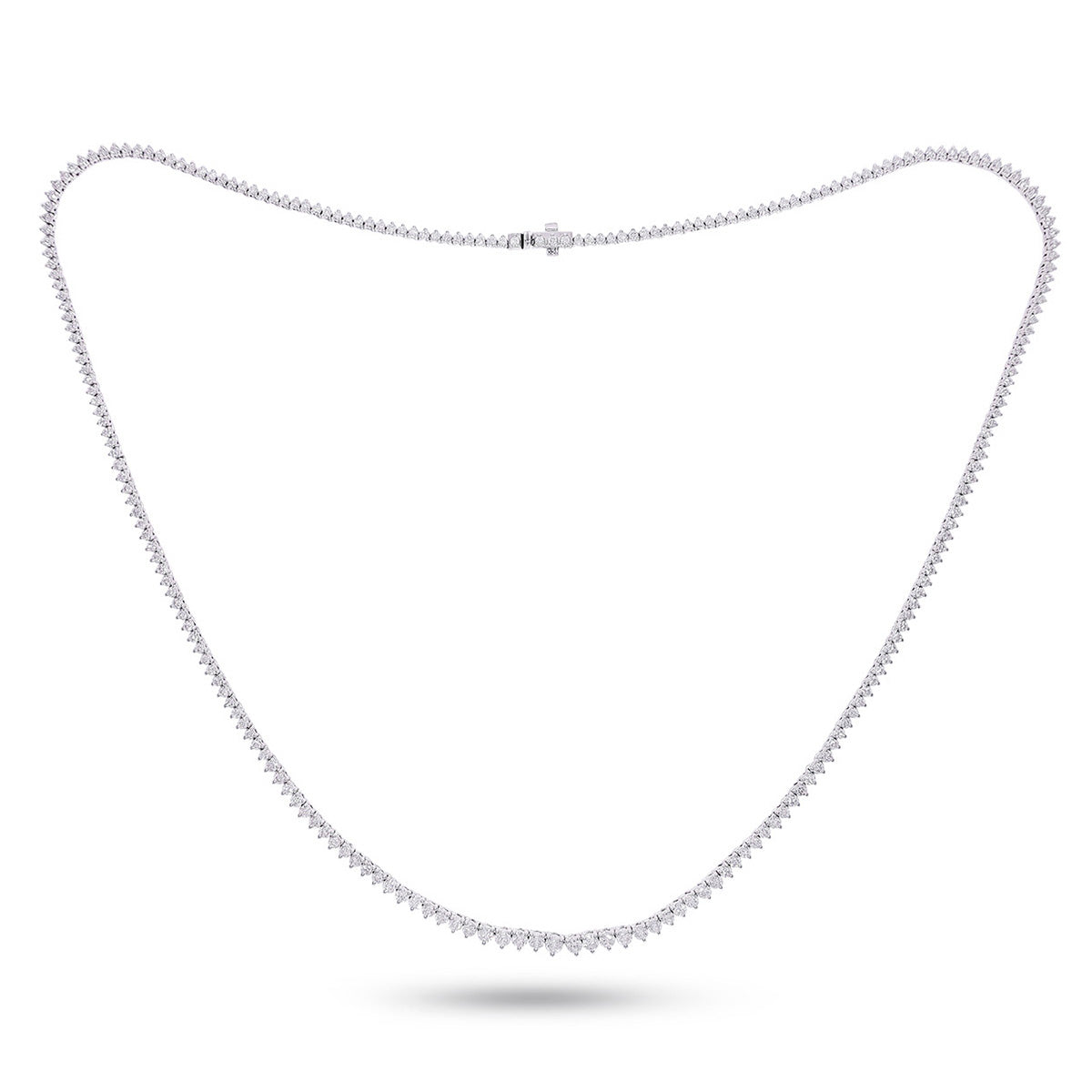 14K Yellow Or White Gold 3 7/8 Cttw Lab Grown Diamond Fashion Round Tennis Necklace (16 Inch)