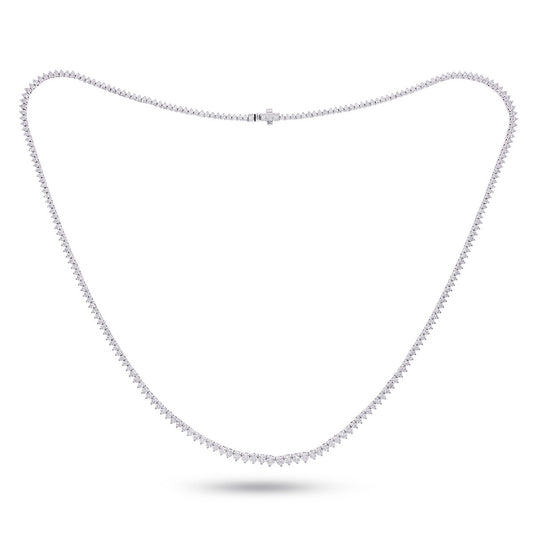 14K Yellow Or White Gold 3 7/8 Cttw Lab Grown Diamond Fashion Round Tennis Necklace (16 Inch)