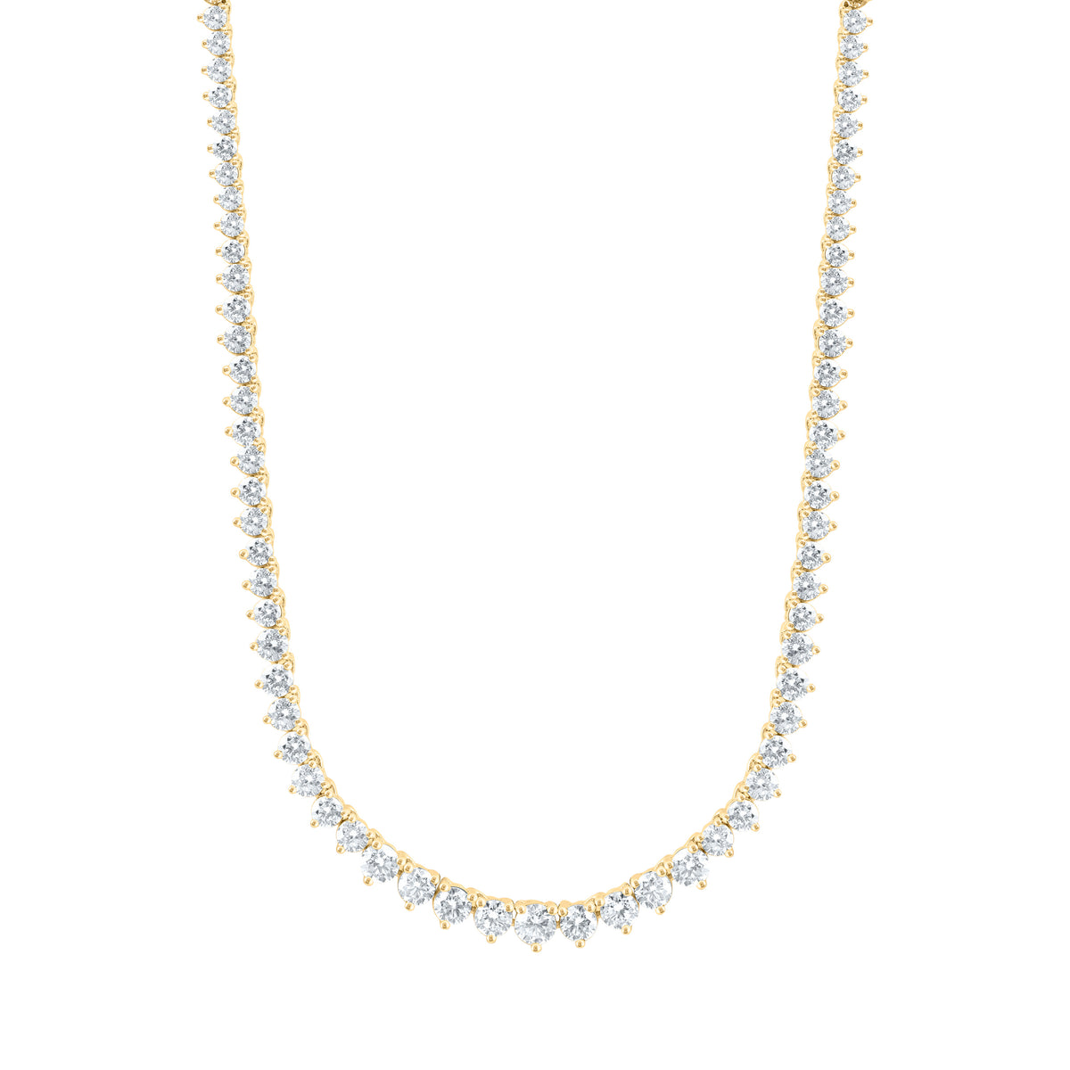 14K Yellow Or White Gold 3 7/8 Cttw Lab Grown Diamond Fashion Round Tennis Necklace (16 Inch)