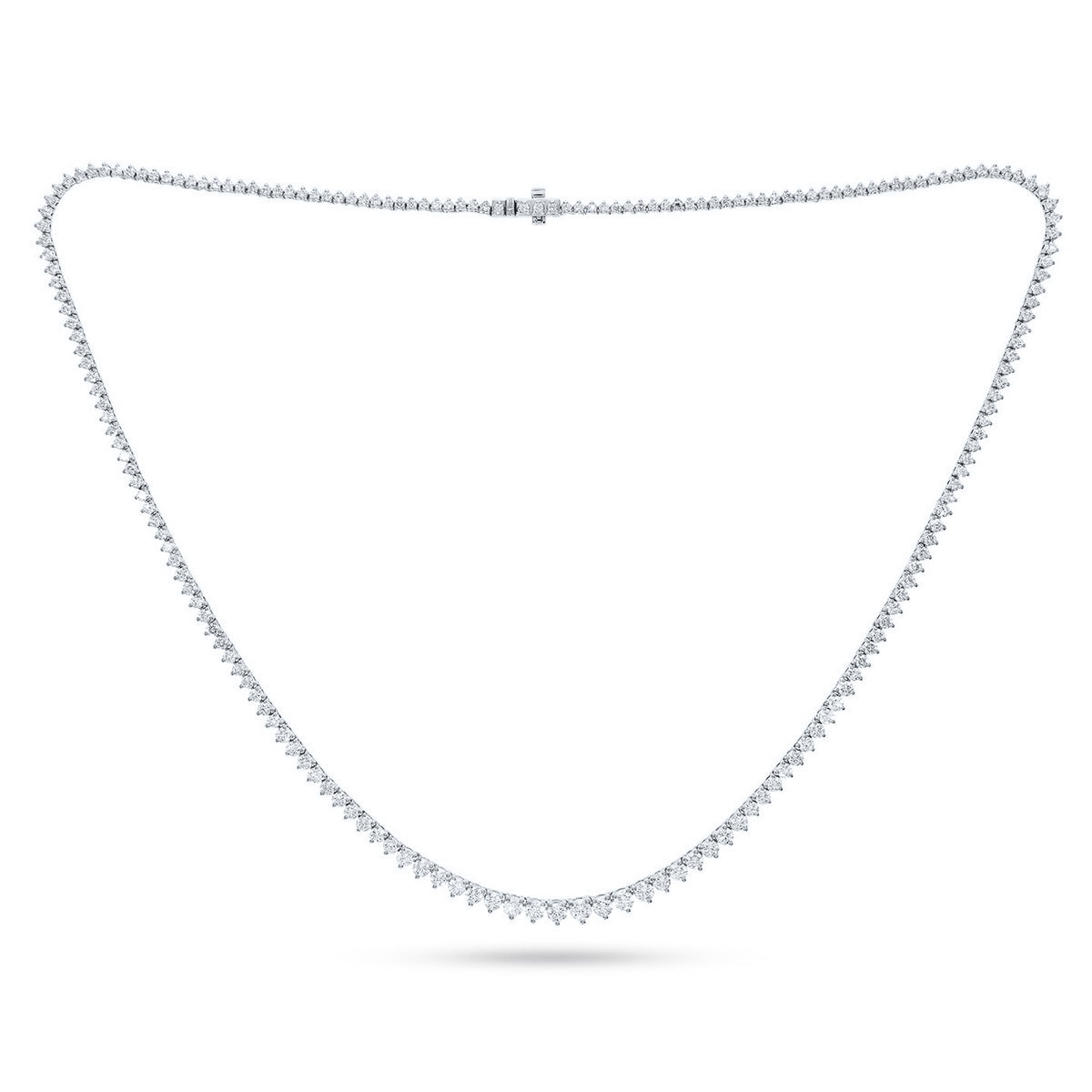 14K Yellow Or White Gold 4 3/4 Cttw Lab Grown Diamond Fashion Round Tennis Necklace (16 Inch)
