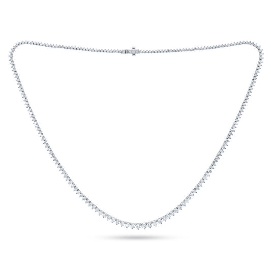 14K Yellow Or White Gold 4 3/4 Cttw Lab Grown Diamond Fashion Round Tennis Necklace (16 Inch)