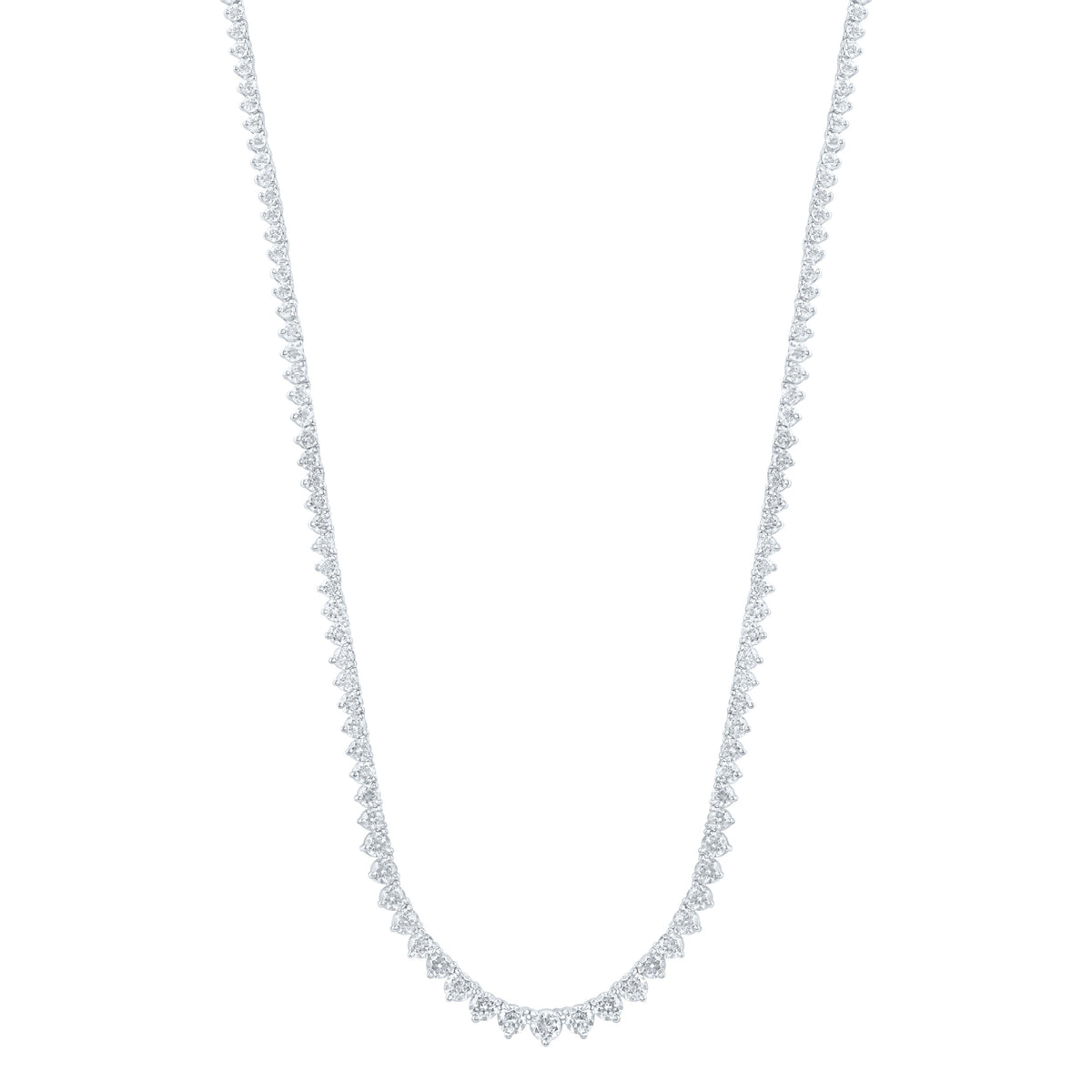 14K Yellow Or White Gold 4 3/4 Cttw Lab Grown Diamond Fashion Round Tennis Necklace (16 Inch)