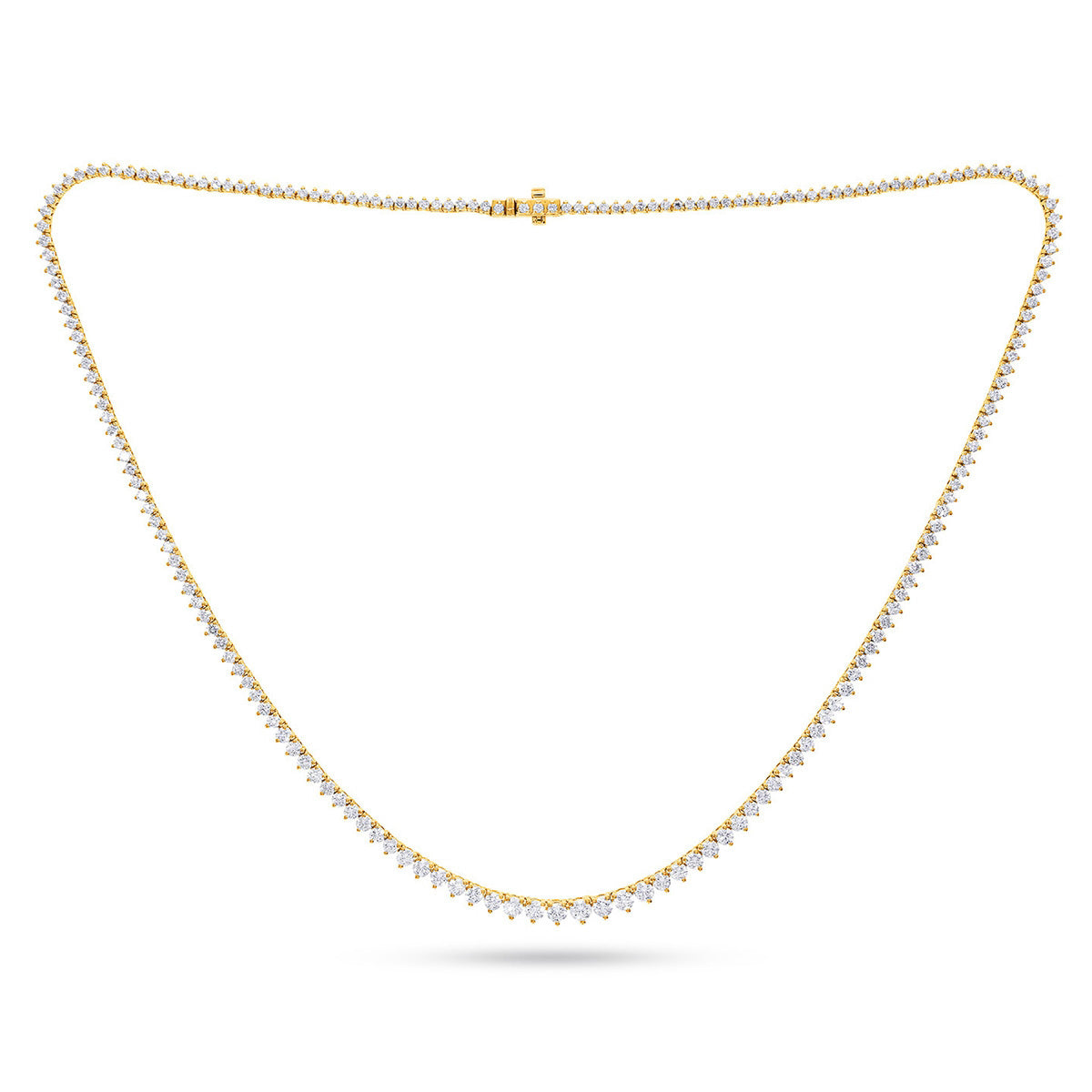 14K Yellow Or White Gold 4 3/4 Cttw Lab Grown Diamond Fashion Round Tennis Necklace (16 Inch)