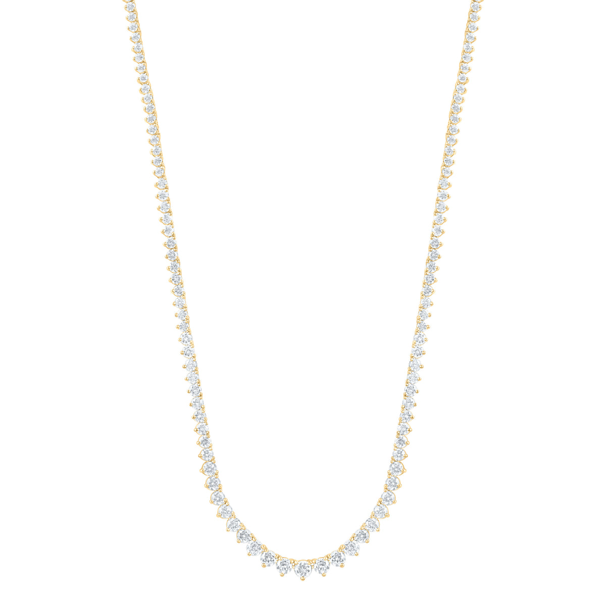 14K Yellow Or White Gold 4 3/4 Cttw Lab Grown Diamond Fashion Round Tennis Necklace (16 Inch)