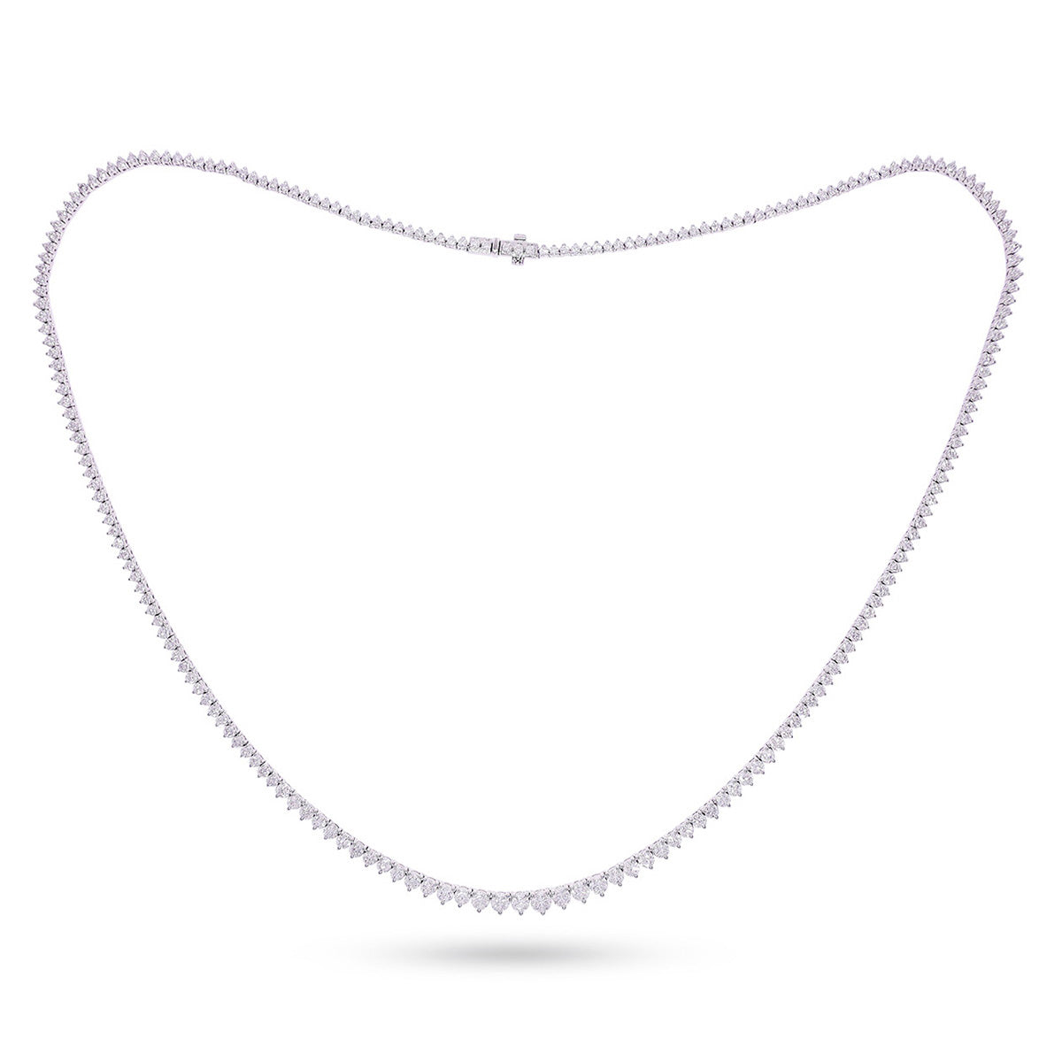 14K Yellow Or White Gold 5 7/8 Cttw Lab Grown Diamond Fashion Round Tennis Necklace (16 Inch)