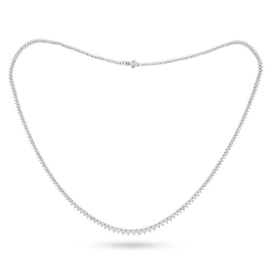 14K Yellow Or White Gold 5 7/8 Cttw Lab Grown Diamond Fashion Round Tennis Necklace (16 Inch)