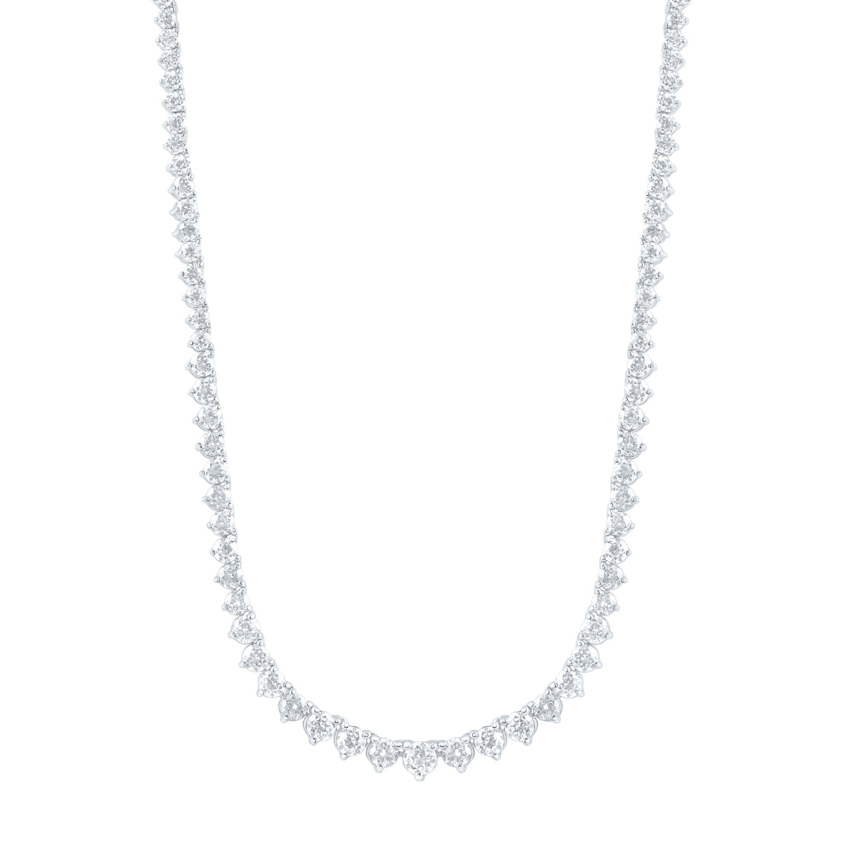 14K Yellow Or White Gold 5 7/8 Cttw Lab Grown Diamond Fashion Round Tennis Necklace (16 Inch)