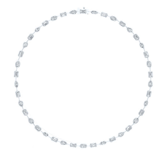 14K White Gold 17 1/2 Cttw Lab Grown Diamond Fashion Necklace (16 Inch)
