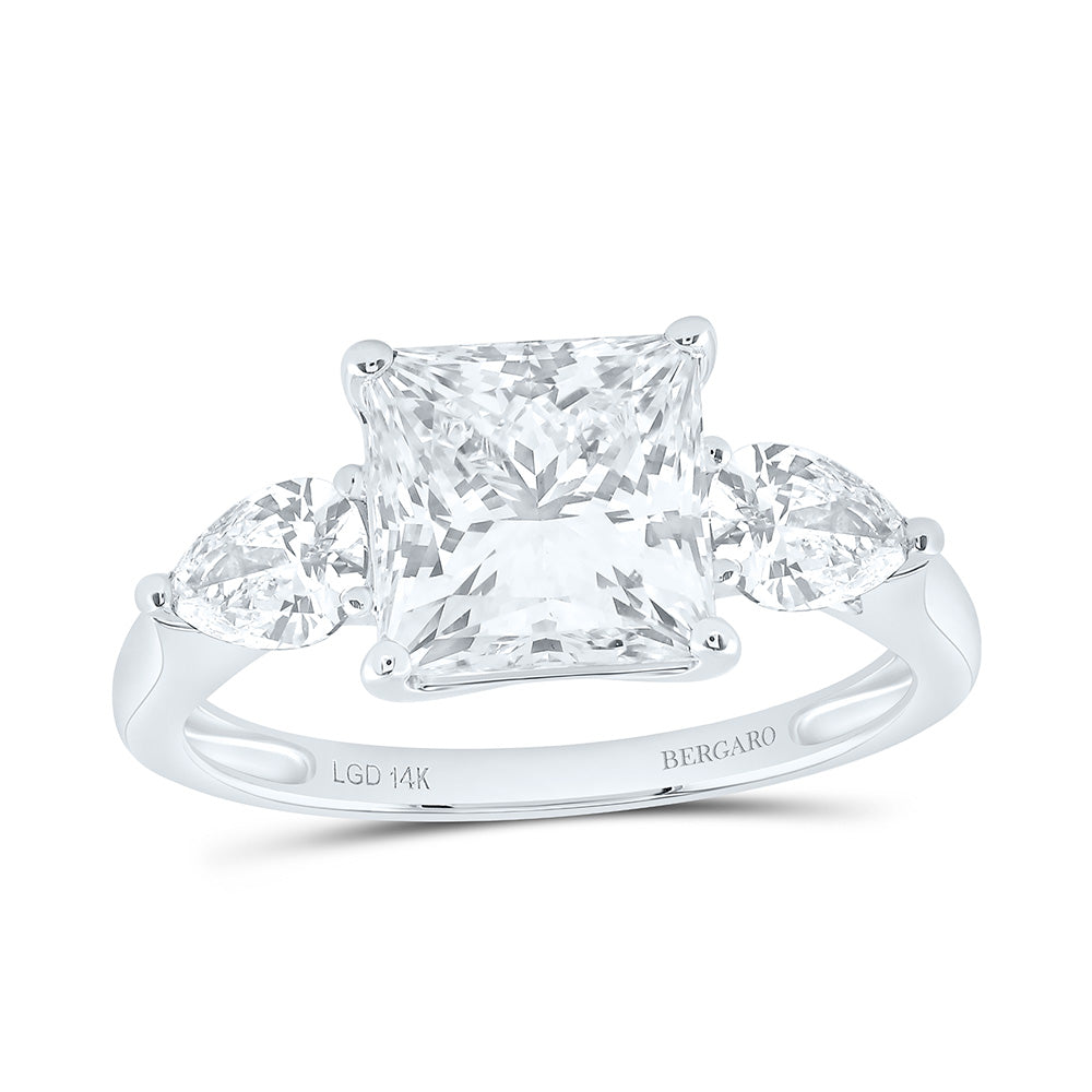 14K Yellow Or White Gold 3 3/4 Cttw Lab Grown Diamond 3 Cttw Center Princess Engagement Ring