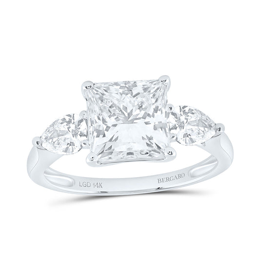 14K Yellow Or White Gold 3 3/4 Cttw Lab Grown Diamond 3 Cttw Center Princess Engagement Ring
