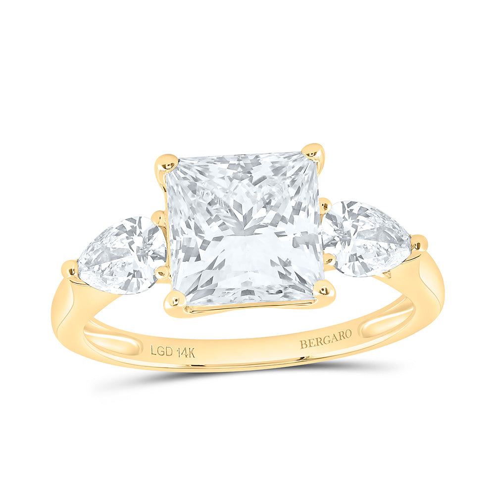 14K Yellow Or White Gold 3 3/4 Cttw Lab Grown Diamond 3 Cttw Center Princess Engagement Ring