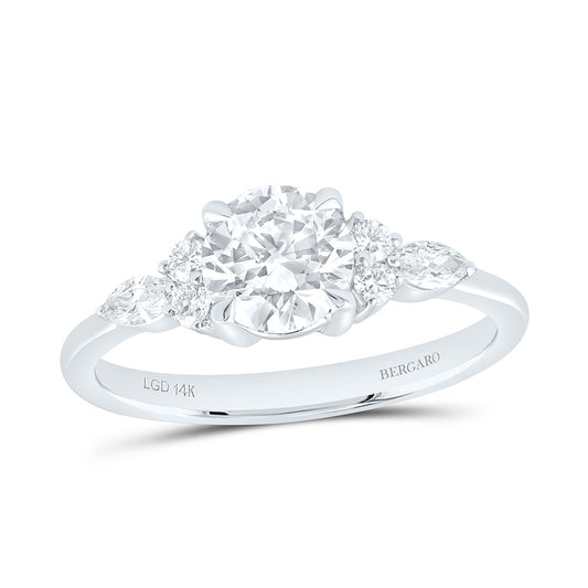 14K Yellow Or White Gold 1 1/4 Cttw Lab Grown Diamond 1 Cttw Center Round Engagement Ring