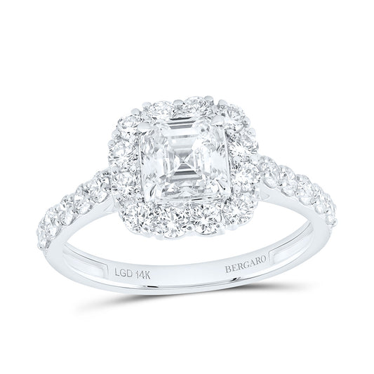 14K Yellow Or White Gold 1 7/8 Cttw Lab Grown Diamond 1 Cttw Center Asscher Fashion Engagement Ring