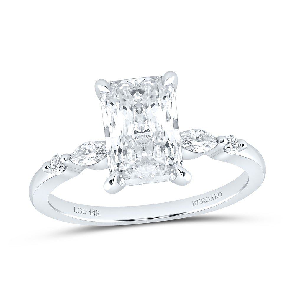 14K Yellow Or White Gold 2 1/5 Cttw Lab Grown Diamond 2 Cttw Center Radiant Engagement Ring
