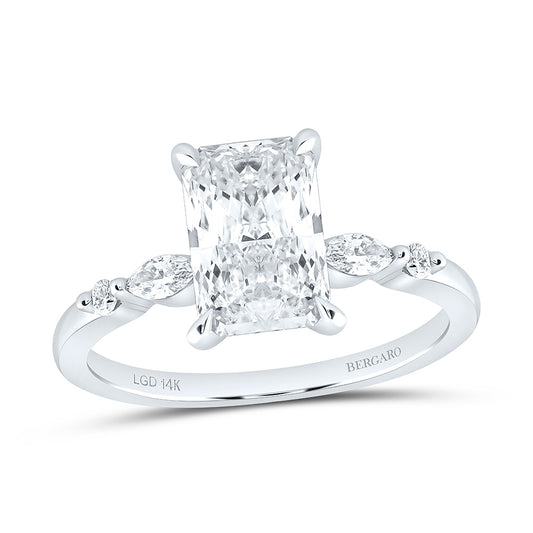 14K Yellow Or White Gold 2 1/5 Cttw Lab Grown Diamond 2 Cttw Center Radiant Engagement Ring
