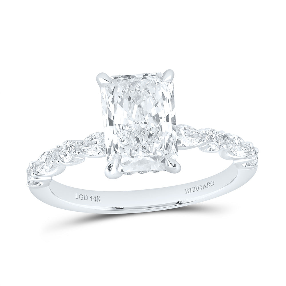 14K Yellow Or White Gold 2 1/2 Cttw Lab Grown Diamond 2 Cttw Center Radiant Engagement Ring