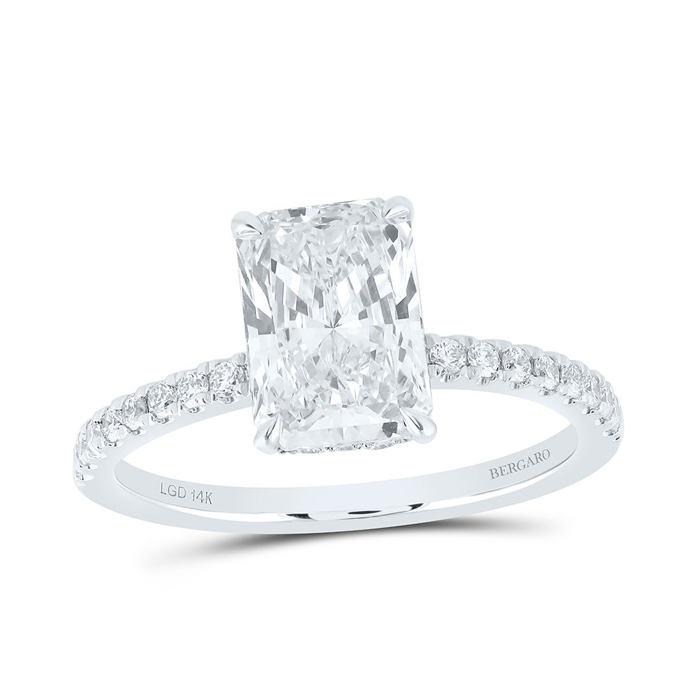 14K Yellow Or White Gold Lab Grown Diamond 2 Cttw Center Fashion Radiant Engagement Ring