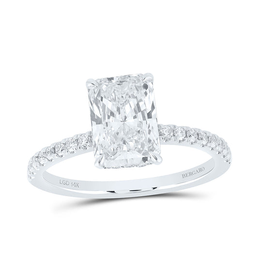 14K Yellow Or White Gold Lab Grown Diamond 2 Cttw Center Fashion Radiant Engagement Ring