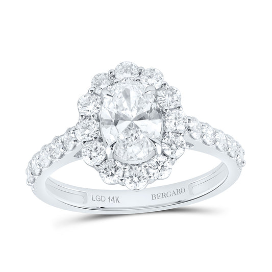 14K Yellow Or White Gold 1 7/8 Cttw Lab Grown Diamond 7/8 Cttw Center Oval Engagement Ring