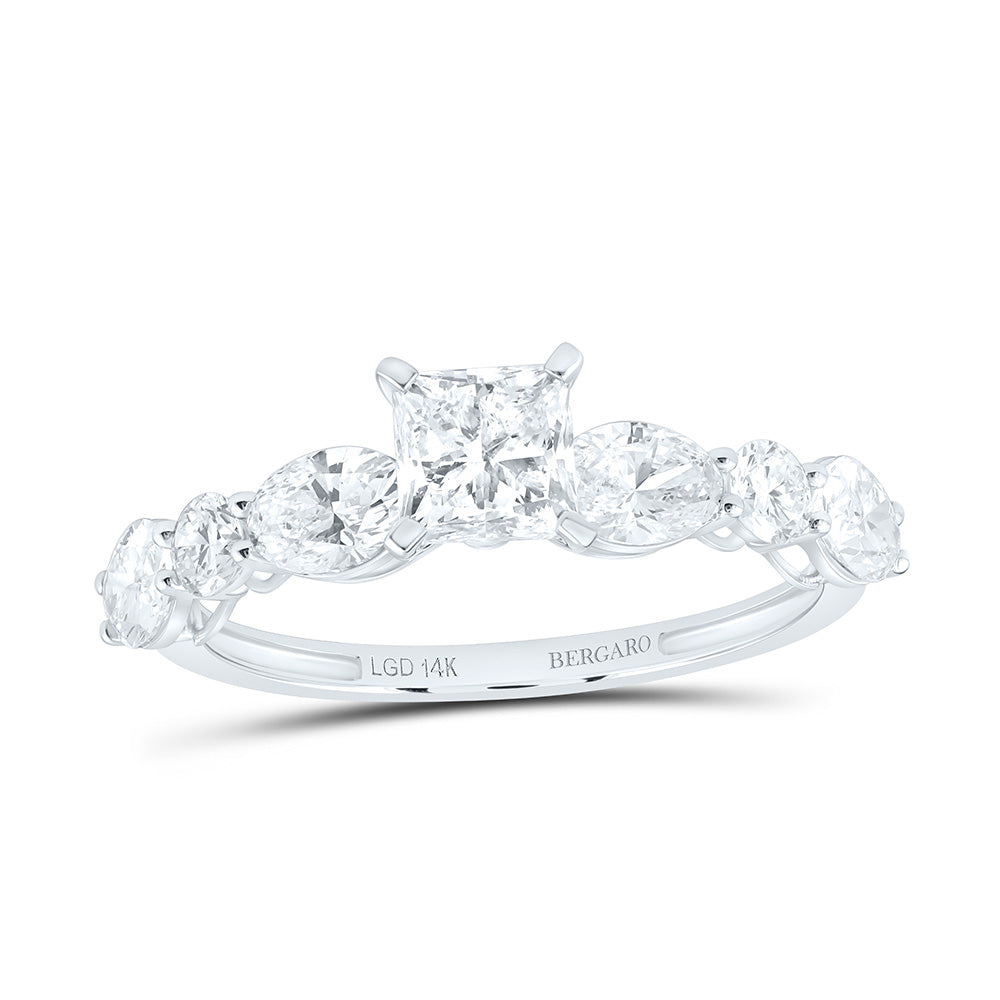 14K Yellow Or White Gold 2 Cttw Lab Grown Diamond 3/4 Cttw Center Princess Engagement Ring