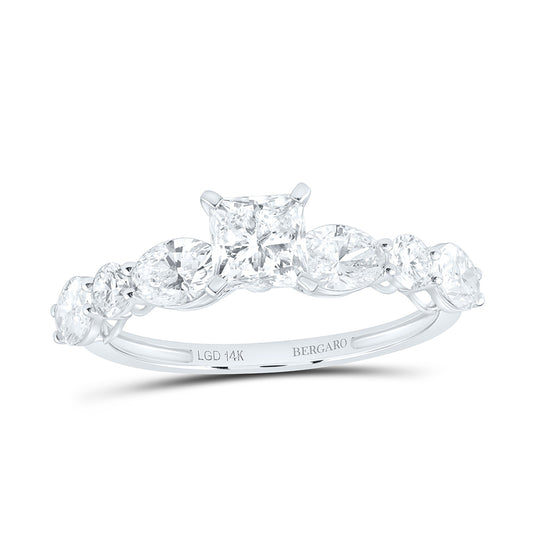 14K Yellow Or White Gold 2 Cttw Lab Grown Diamond 3/4 Cttw Center Princess Engagement Ring