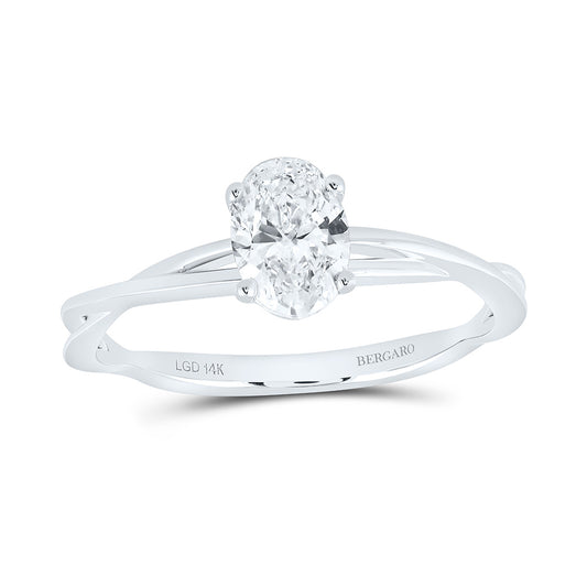 14K Yellow Or White Gold 3/4 Cttw Lab Grown Diamond Oval Solitaire Ring