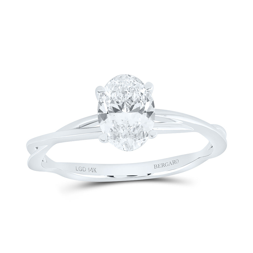 14K Yellow Or White Gold 1 Cttw Lab Grown Diamond Oval Solitaire Ring