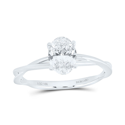 14K Yellow Or White Gold 1 Cttw Lab Grown Diamond Oval Solitaire Ring
