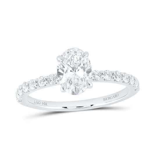 14K Yellow Or White Gold 1 1/3 Cttw Lab Grown Diamond 1 Cttw Center Oval Engagement Ring