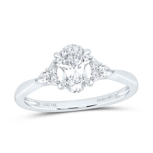 14K Yellow Or White Gold 1 1/5 Cttw Lab Grown Diamond 1 Cttw Center Oval Engagement Ring