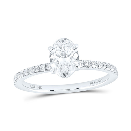 14K Yellow Or White Gold 1 1/3 Cttw Lab Grown Diamond 1 Cttw Center Oval Engagement Ring