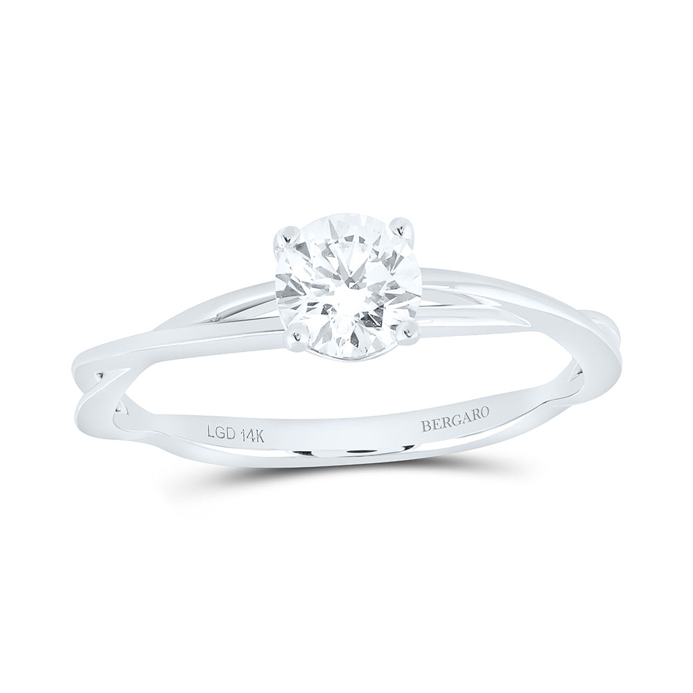14K Yellow Or White Gold 3/4 Cttw Lab Grown Diamond Round Solitaire Ring
