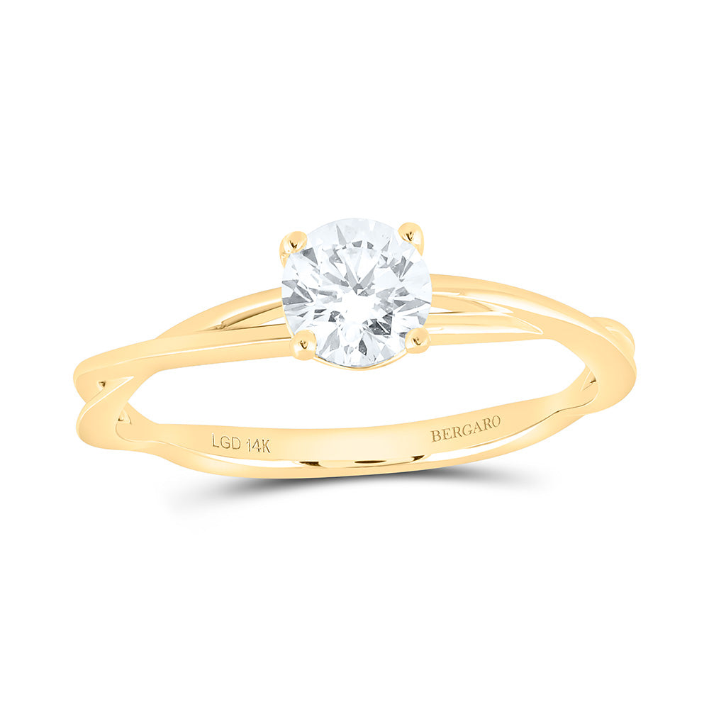 14K Yellow Or White Gold 3/4 Cttw Lab Grown Diamond Round Solitaire Ring