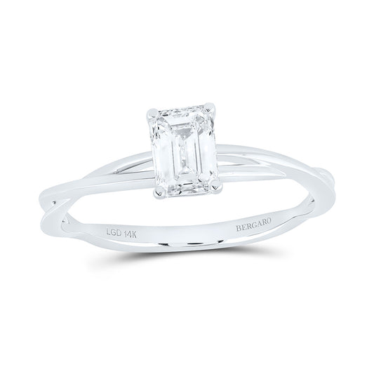 14K Yellow Or White Gold 3/4 Cttw Lab Grown Diamond Emerald Solitaire Ring