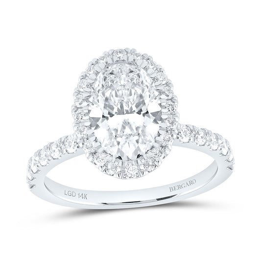 14K Yellow Or White Gold 2 3/4 Cttw Lab Grown Diamond 2 Cttw Center Oval Engagement Ring