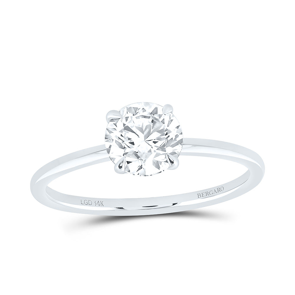 14K Yellow Or White Gold 3/4 Cttw Lab Grown Diamond Round Solitaire Ring