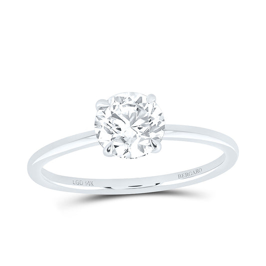 14K Yellow Or White Gold 3/4 Cttw Lab Grown Diamond Round Solitaire Ring