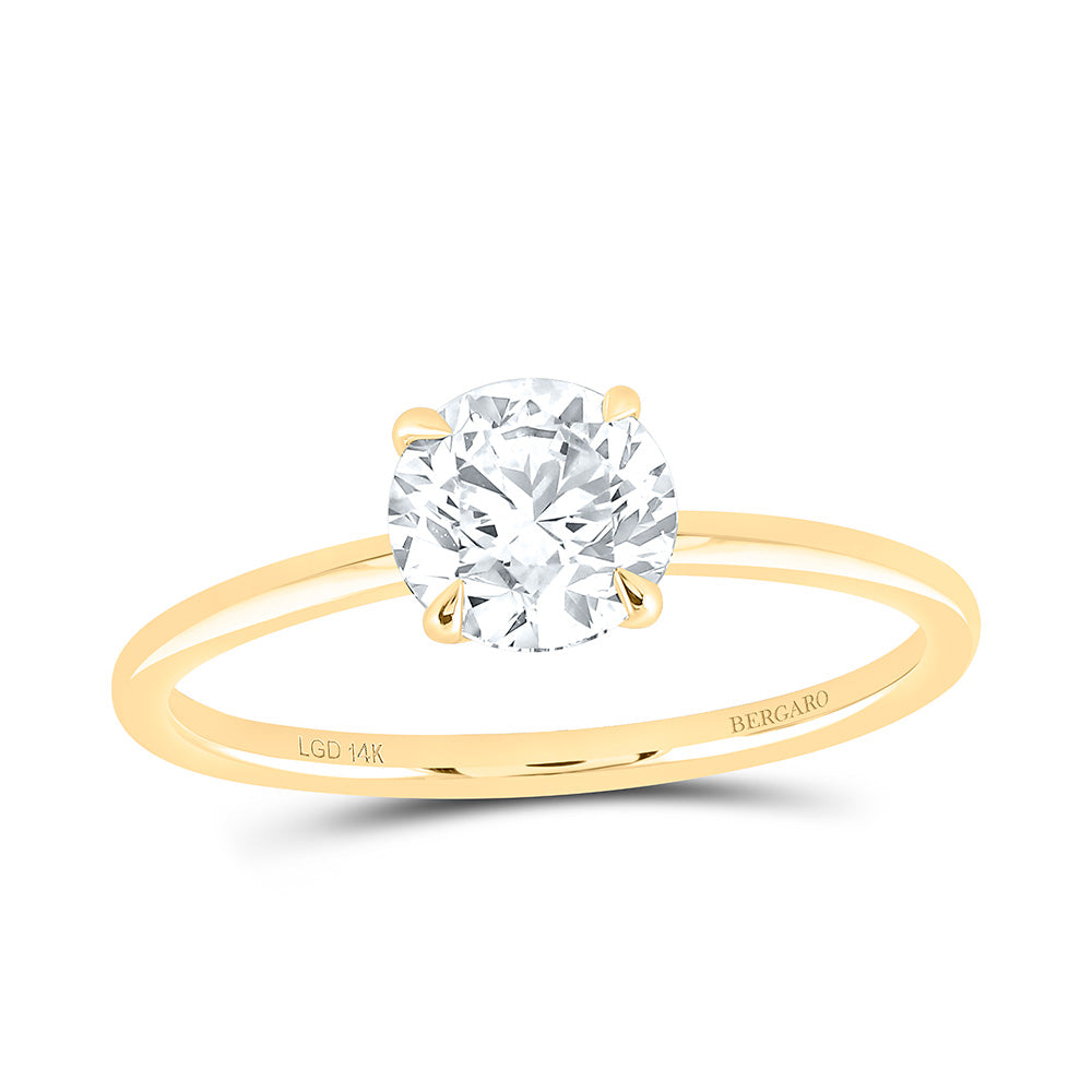 14K Yellow Or White Gold 3/4 Cttw Lab Grown Diamond Round Solitaire Ring