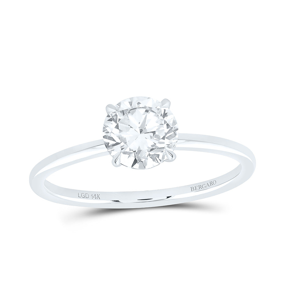14K Yellow Or White Gold 1 Cttw Lab Grown Diamond Round Solitaire Ring