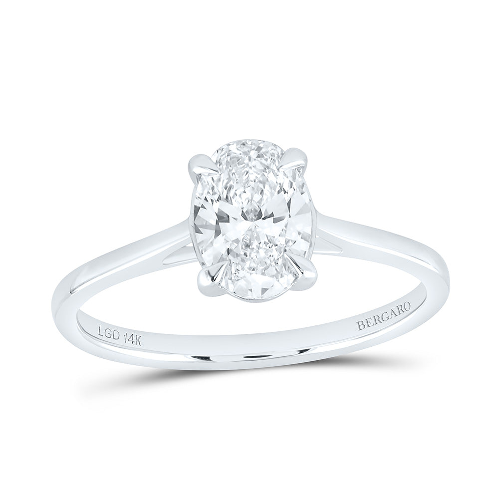 14K Yellow Or White Gold 1 Cttw Lab Grown Diamond Oval Solitaire Ring