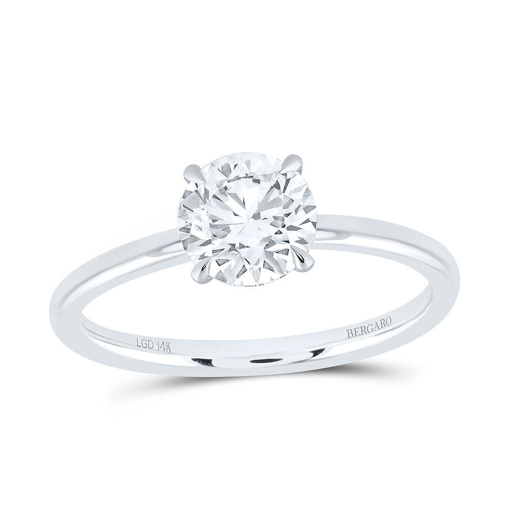 14K Yellow Or White Gold 1 1/4 Cttw Lab Grown Diamond Round Solitaire Ring