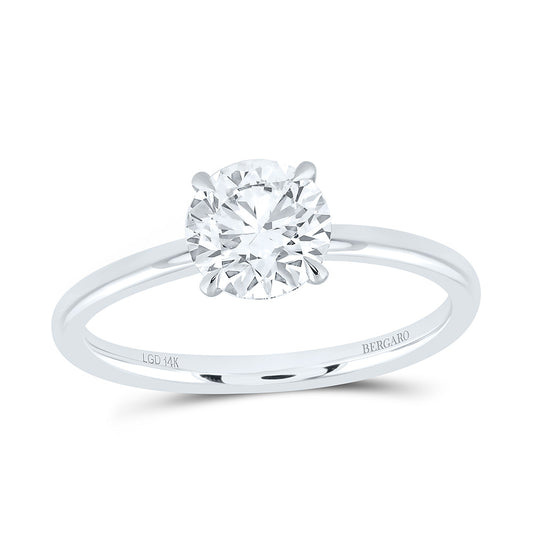 14K Yellow Or White Gold 1 1/4 Cttw Lab Grown Diamond Round Solitaire Ring