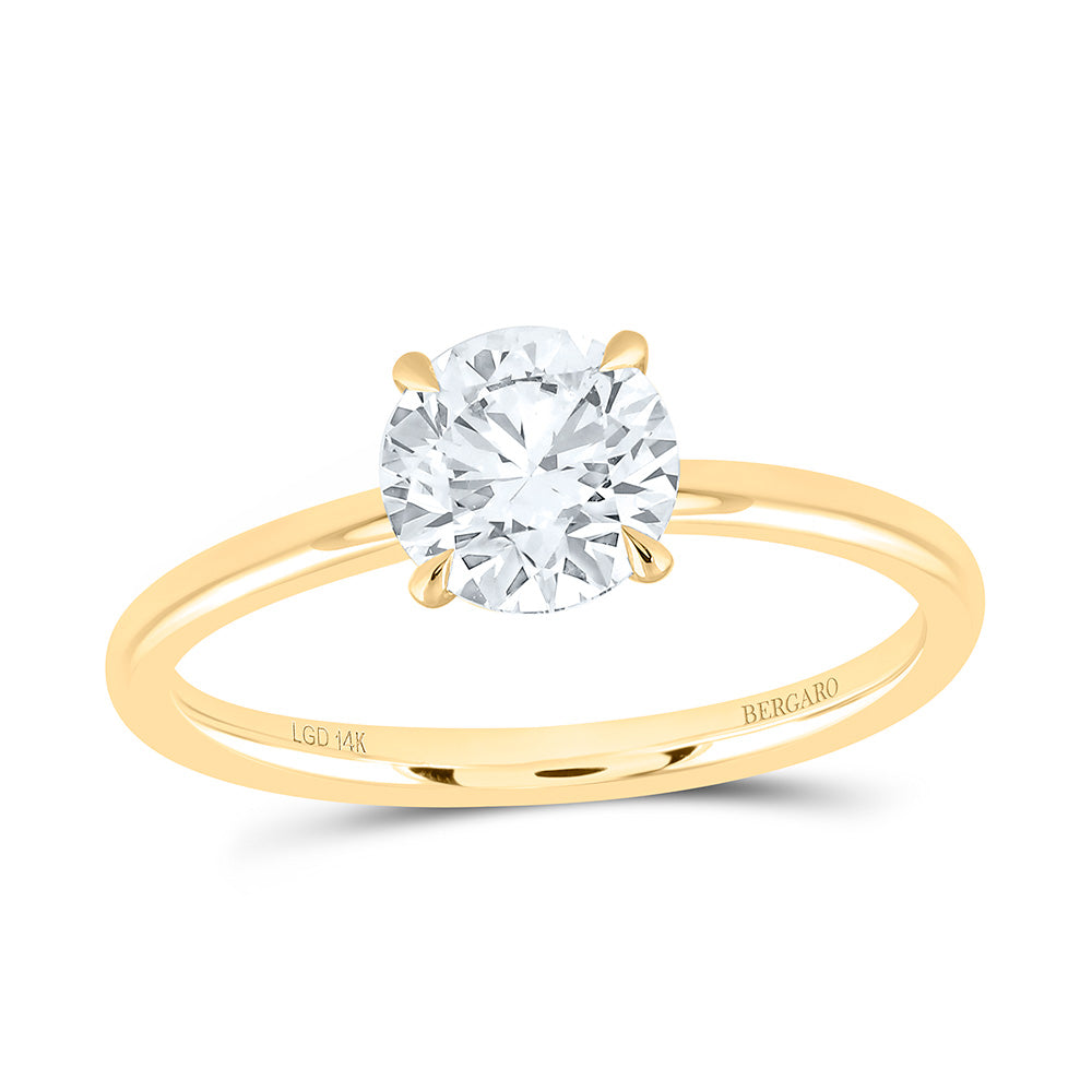 14K Yellow Or White Gold 1 1/4 Cttw Lab Grown Diamond Round Solitaire Ring