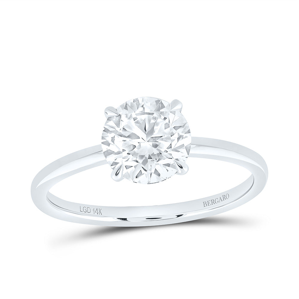 14K Yellow Or White Gold 1 1/2 Cttw Lab Grown Diamond Round Solitaire Ring