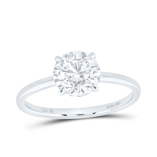 14K Yellow Or White Gold 1 1/2 Cttw Lab Grown Diamond Round Solitaire Ring