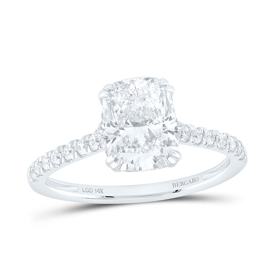 14K Yellow Or White Gold 2 1/4 Cttw Lab Grown Diamond 2 Cttw Center Cushion Engagement Ring