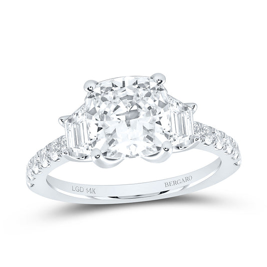 14K Yellow Or White Gold 2 7/8 Cttw Lab Grown Diamond 2 Cttw Center Cushion Fashion Cushion Engagement Ring