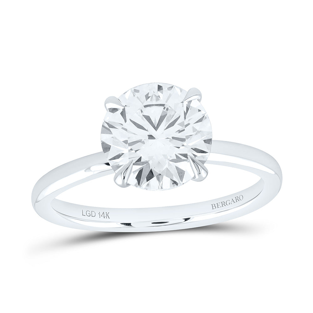 14K Yellow Or White Gold 2 3/4 Cttw Lab Grown Diamond Round Solitaire Ring