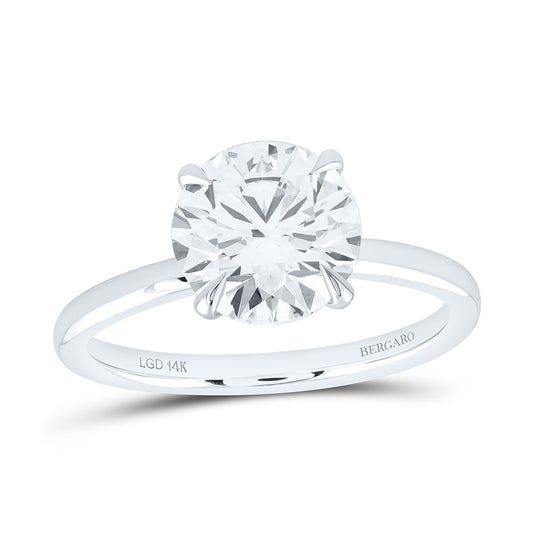 14K Yellow Or White Gold 2 3/4 Cttw Lab Grown Diamond Round Solitaire Ring